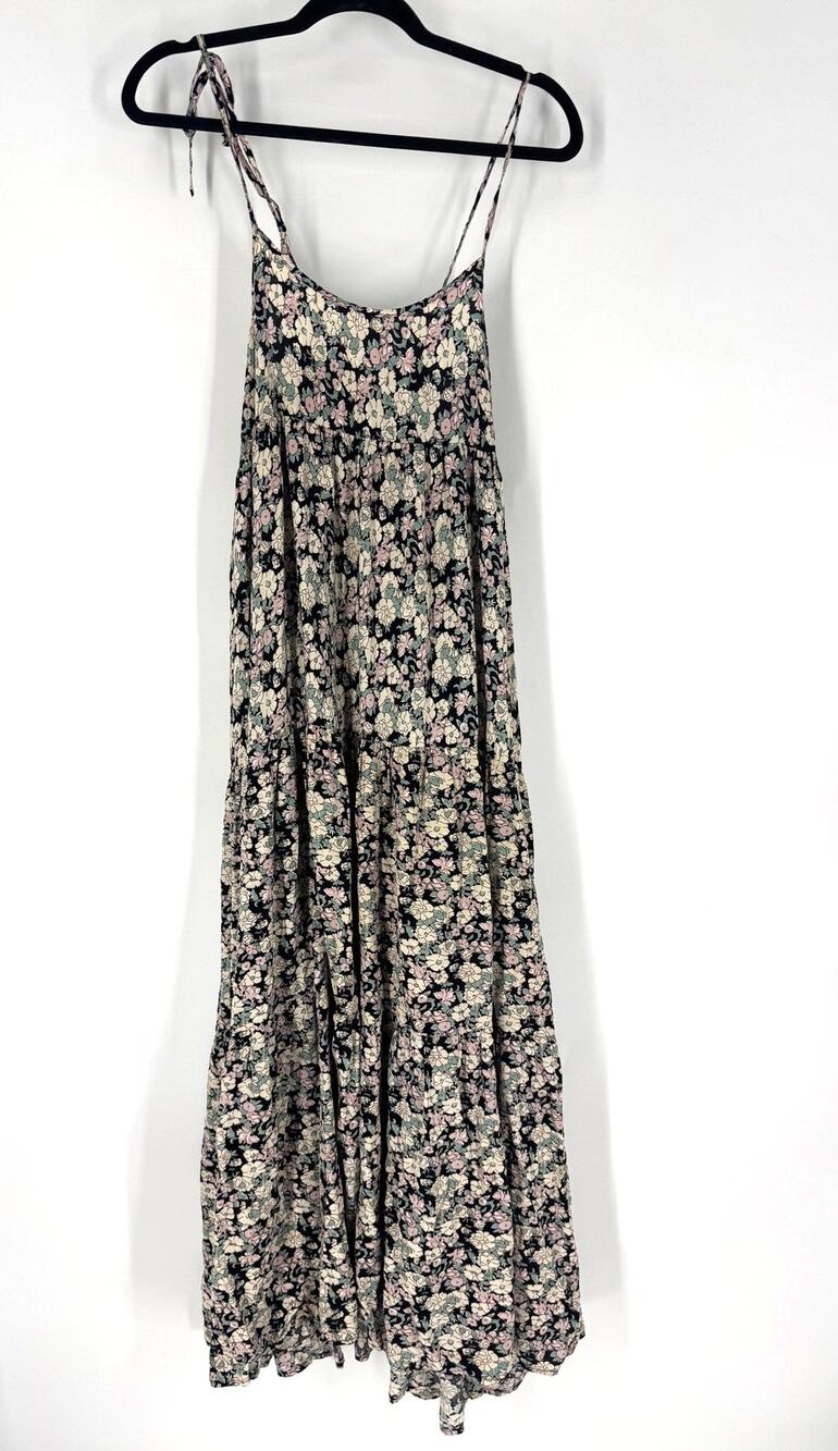 Black Natural Life Floral Tank Maxi, S